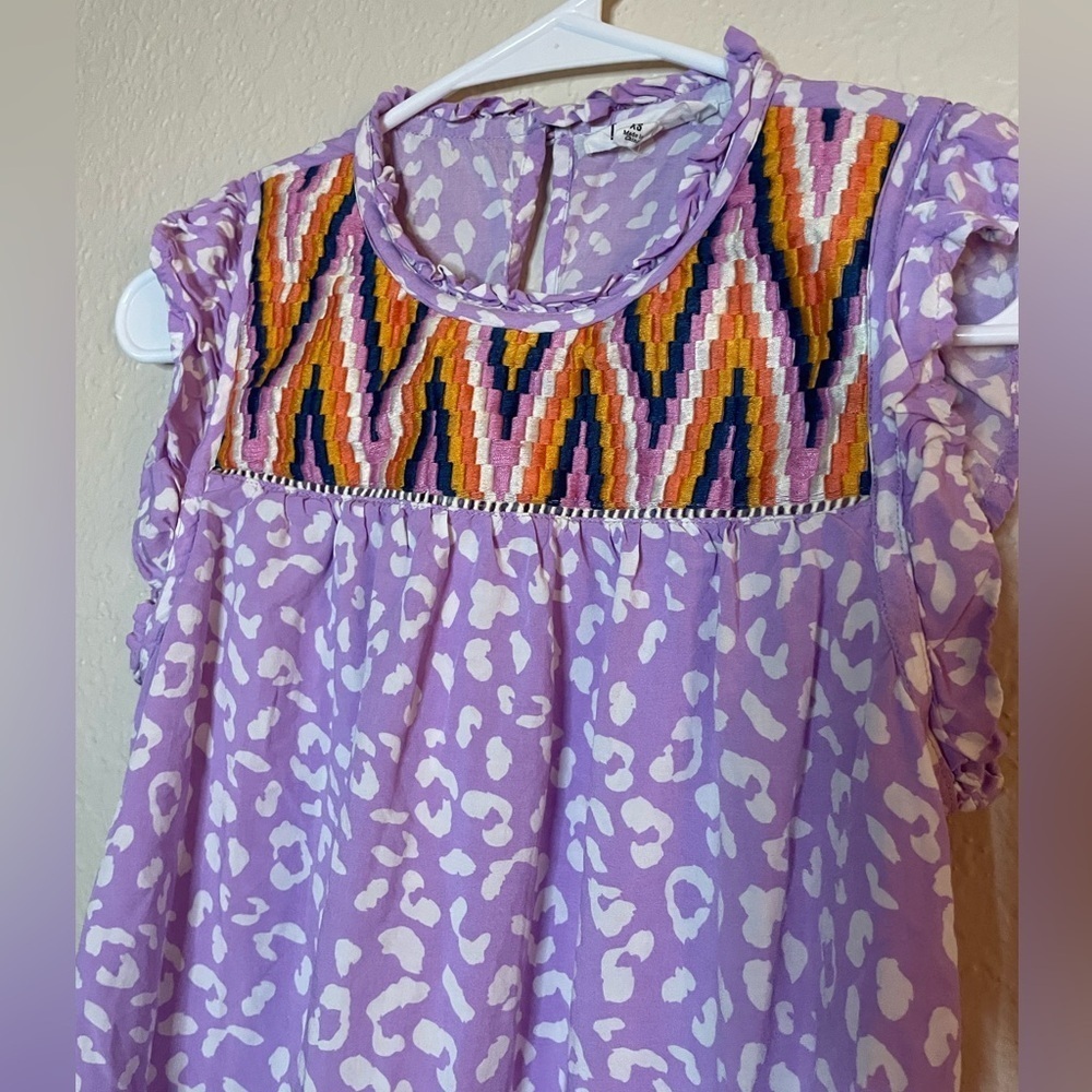 THML Multicolor Embroidered Ruffle Sleeve Blouse - Picture 3 of 7